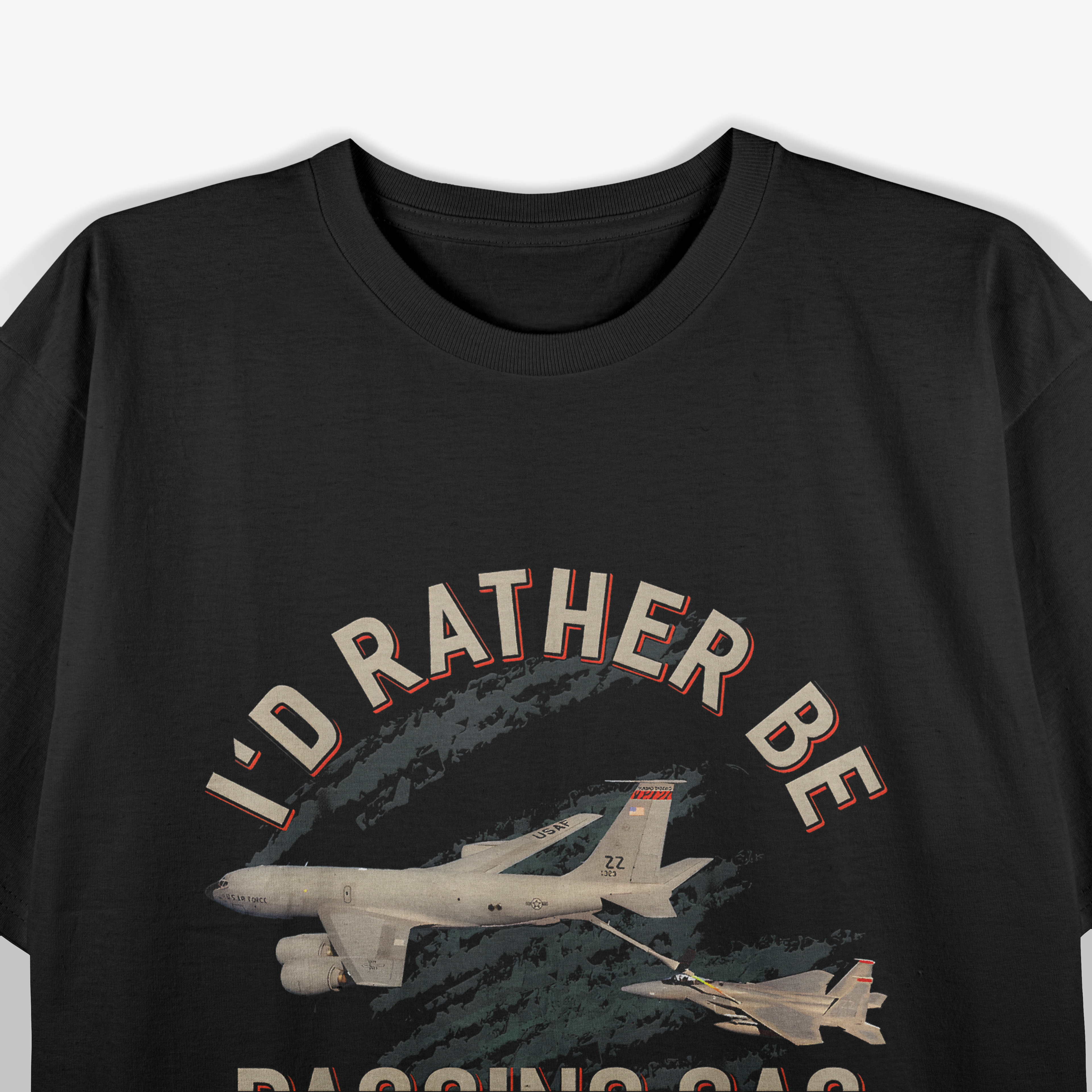 KC-135 F-22 Plane USA FlagT-Shirt
