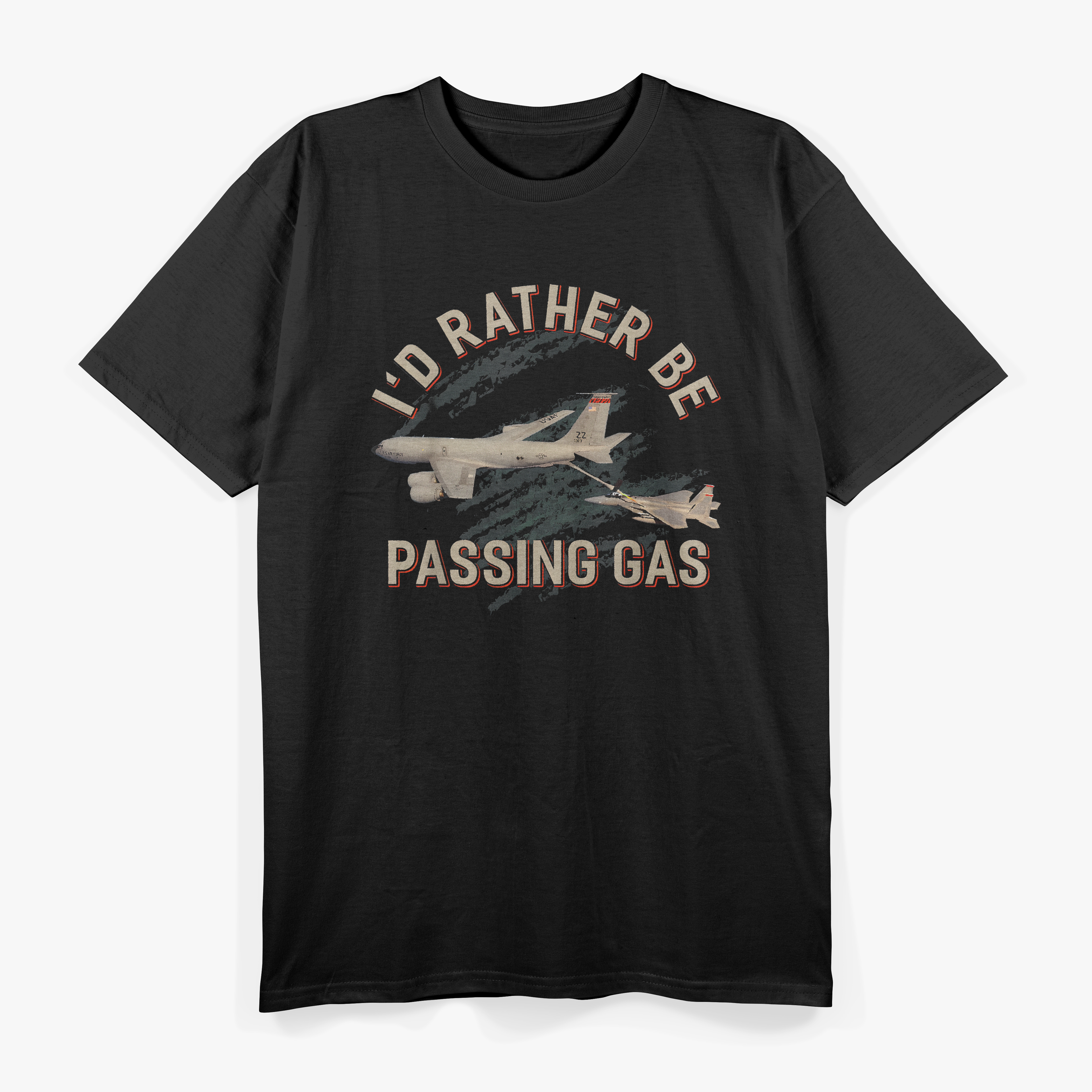 KC-135 F-22 Plane USA FlagT-Shirt