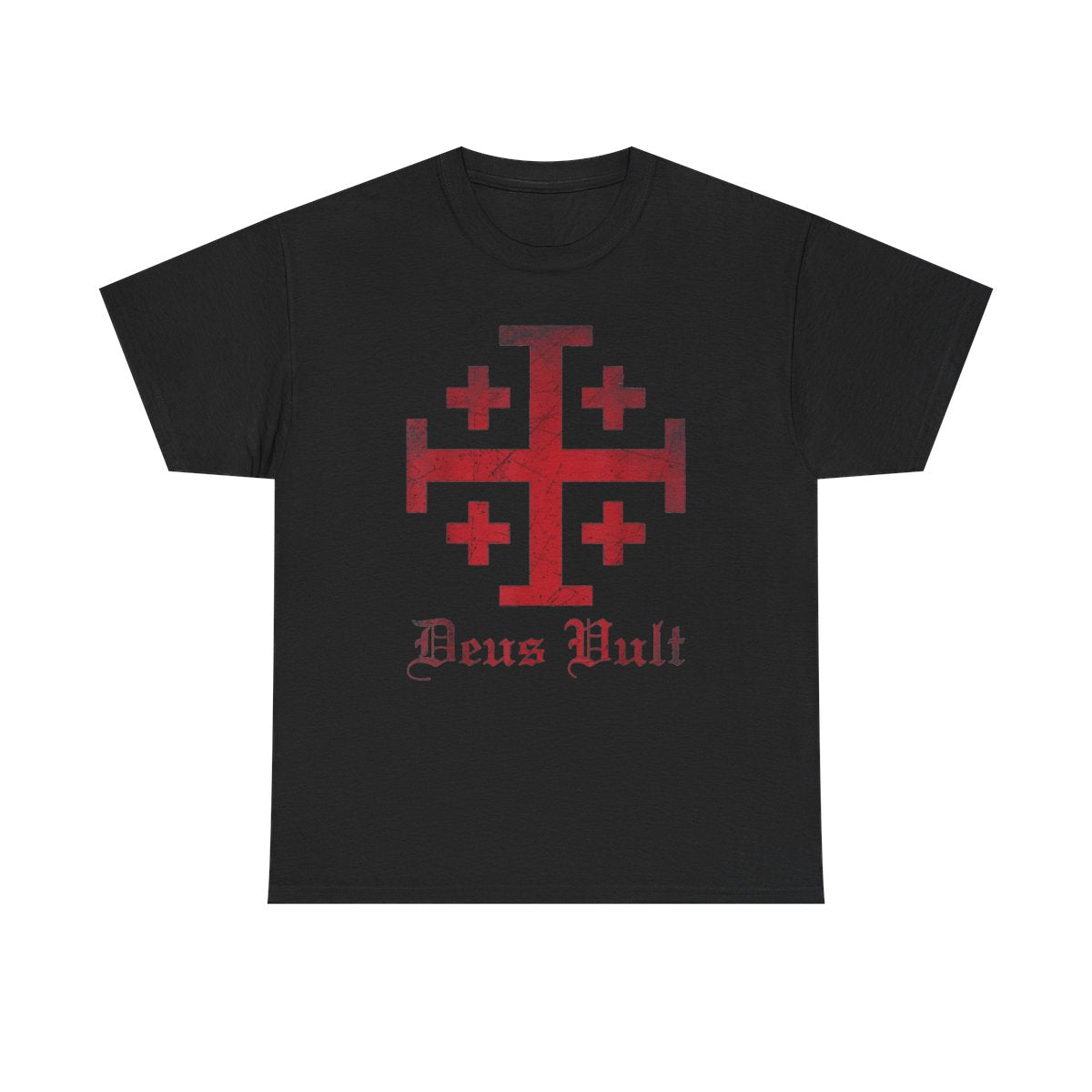 Knight Templar Cross Crusader Deus Vult Jerusalem Cross T-Shirt