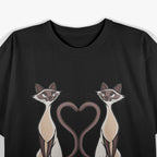 Siamese Cats with Tails forming a Heart T-Shirt