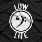 Low Life Bass Clef Guitar Player Music T-Shirt