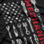 Mechanic USA Flag Garage Tools Bolts American Patriotic T-Shirt