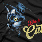 Retro Black Cat Retro Fireworks Vintage T-Shirt