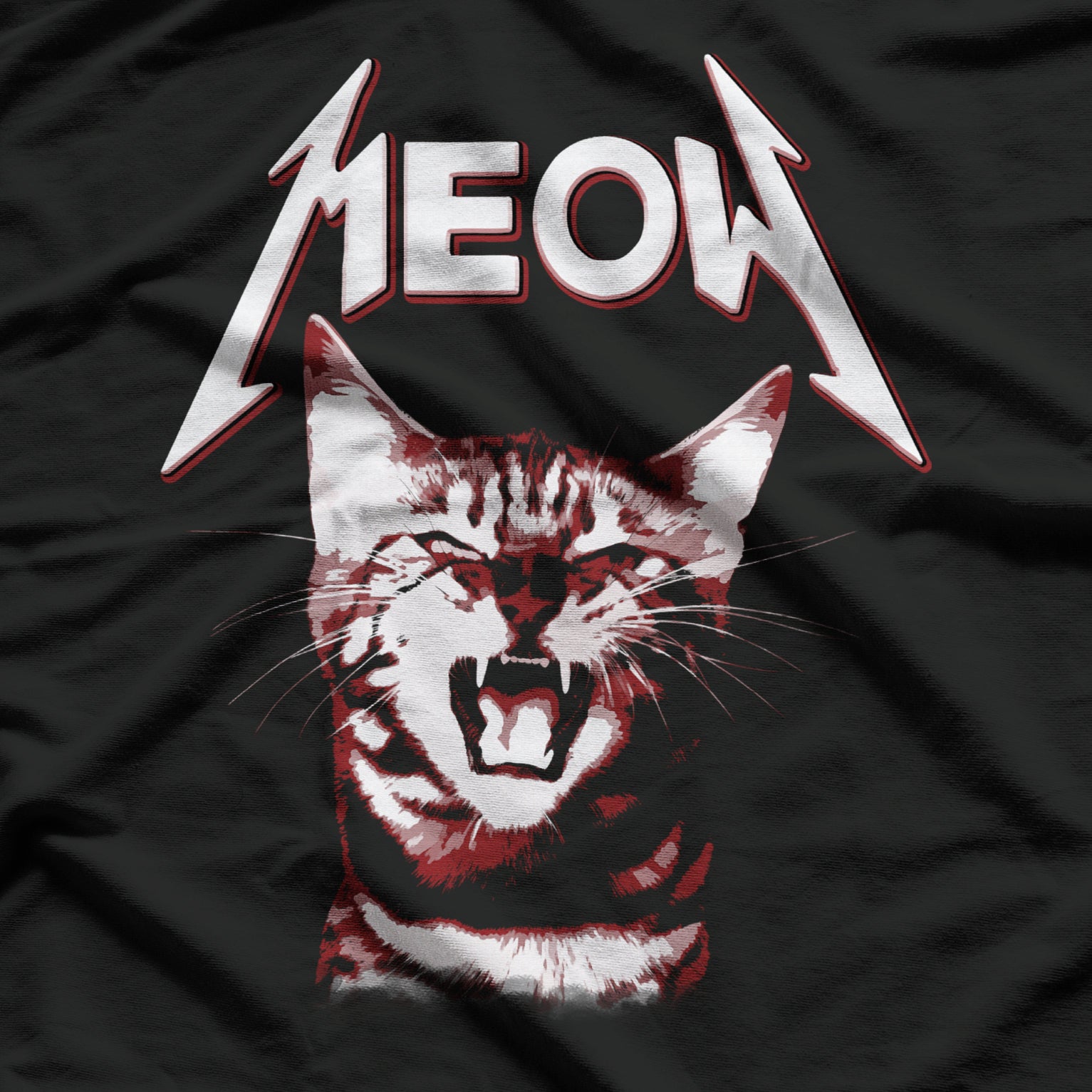Graphic Funny Cat Animal Rock Cat T-Shirt