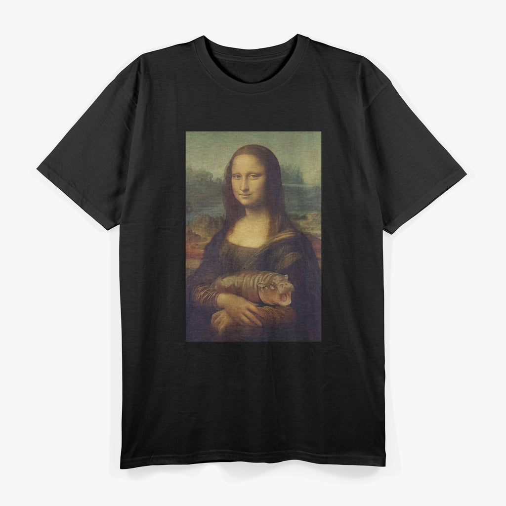 Funny Mona Lisa Moo-Deng Mona Lisa Loves Moo Deng Hippo T-Shirt