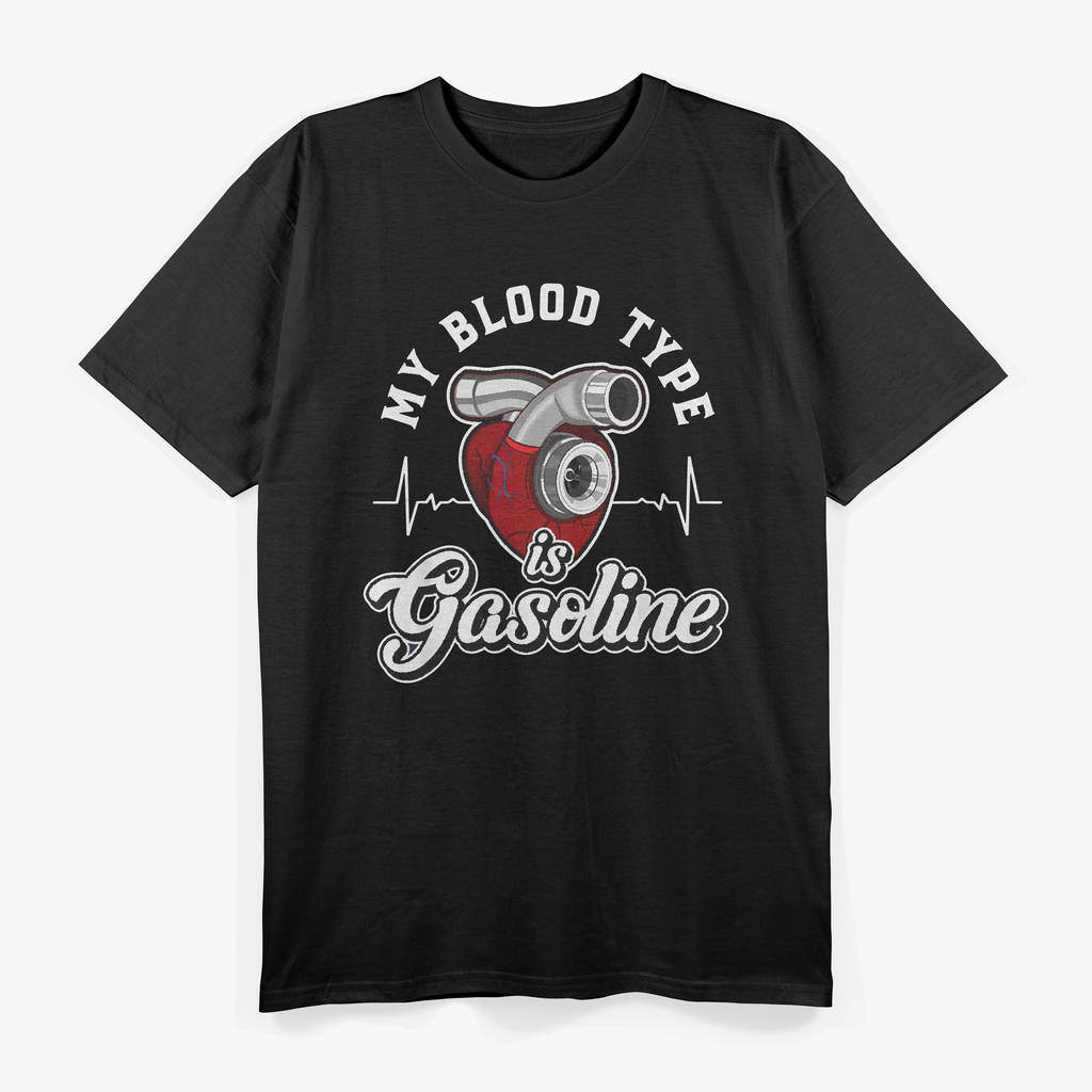 My Blood Type Is Gasoline Heartbeat Mechanic T-Shirt