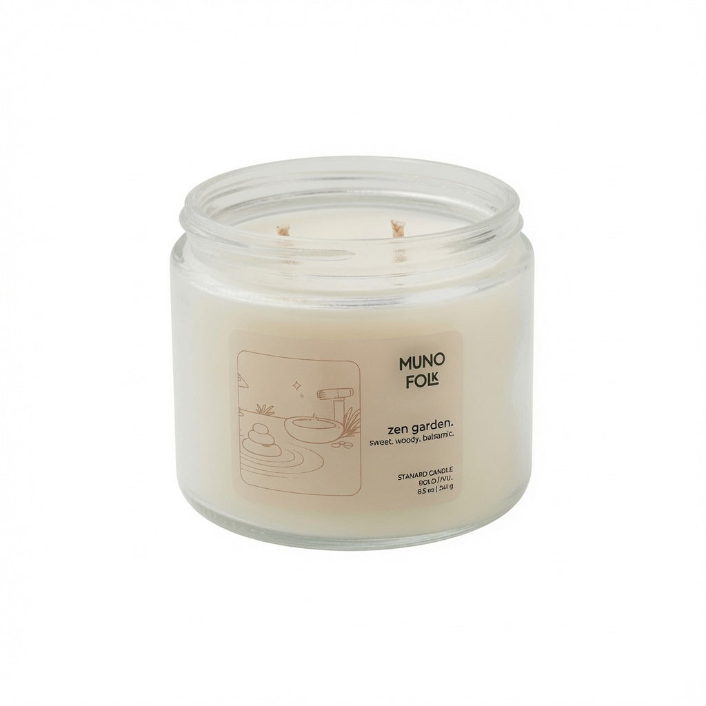 Muno Folk Zen Garden Scented Candle 300g – Natural Soy Wax Long-Lasting Home Fragrance