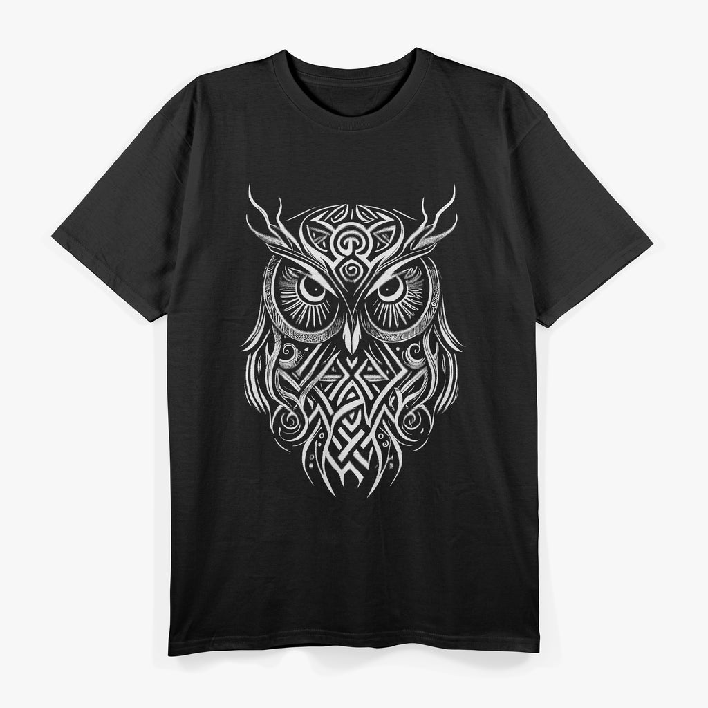 Norse Style Viking Owl Ancient Runes T-Shirt