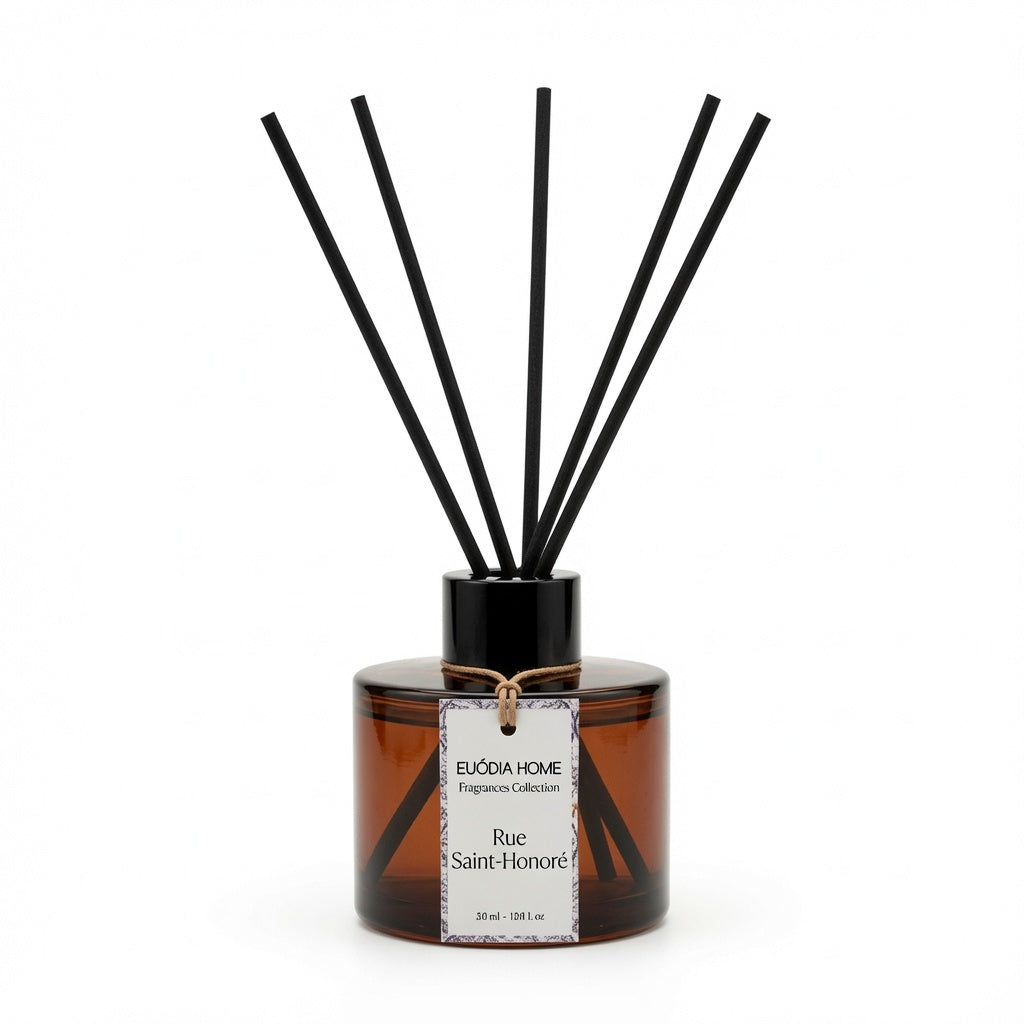 Euodia Home Rue Saint-Honoré Reed Diffuser 120ml – Aromatherapy Home Fragrance Diffuser
