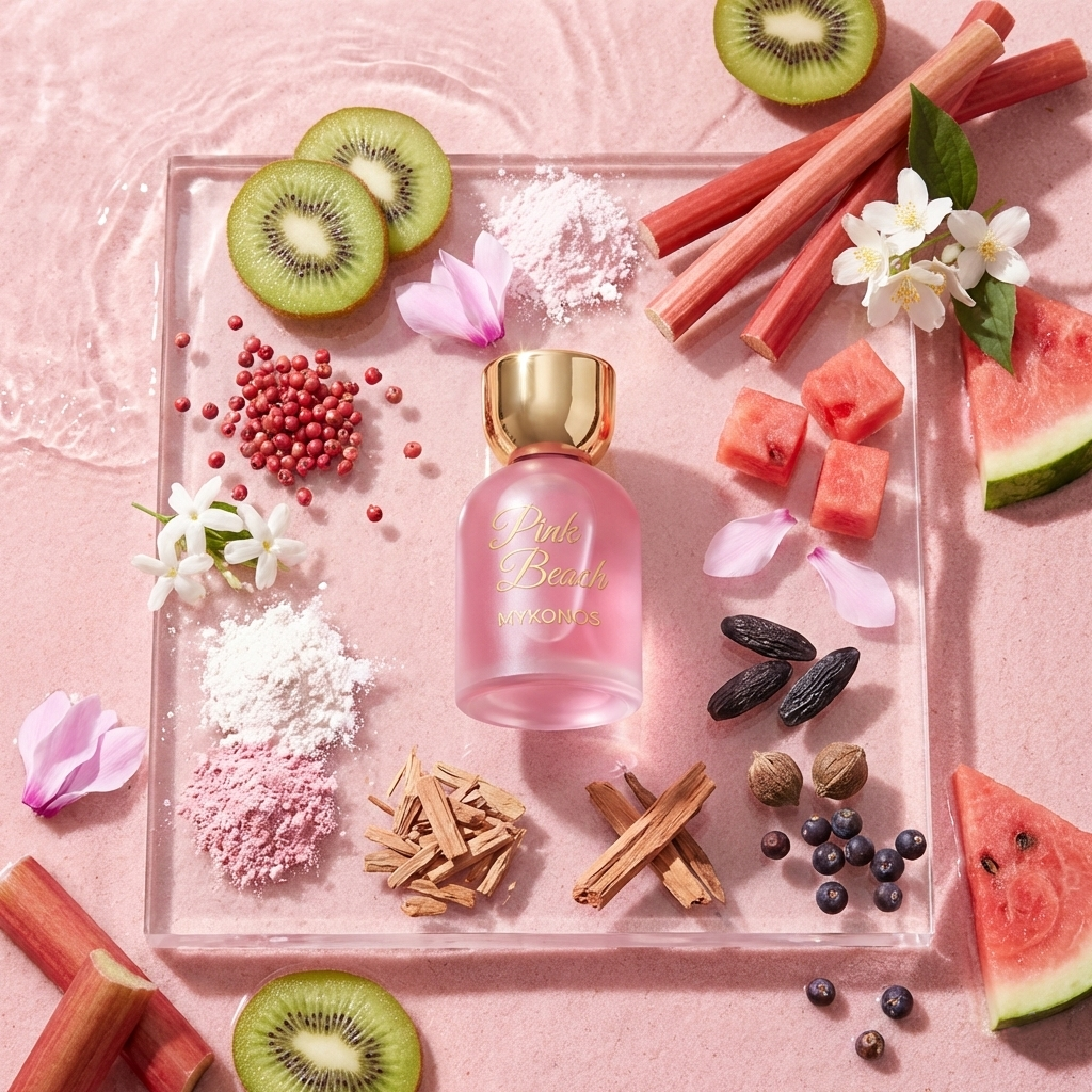Mykonos Pink Beach Eau de Parfum 50ml Fresh Floral Fruity Sweet Scent