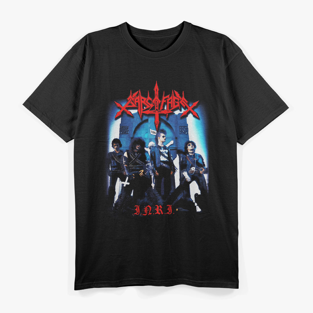 Sarcófago – Classic I.N.R.I. Album Retro Metal Artwork RZ T-Shirt