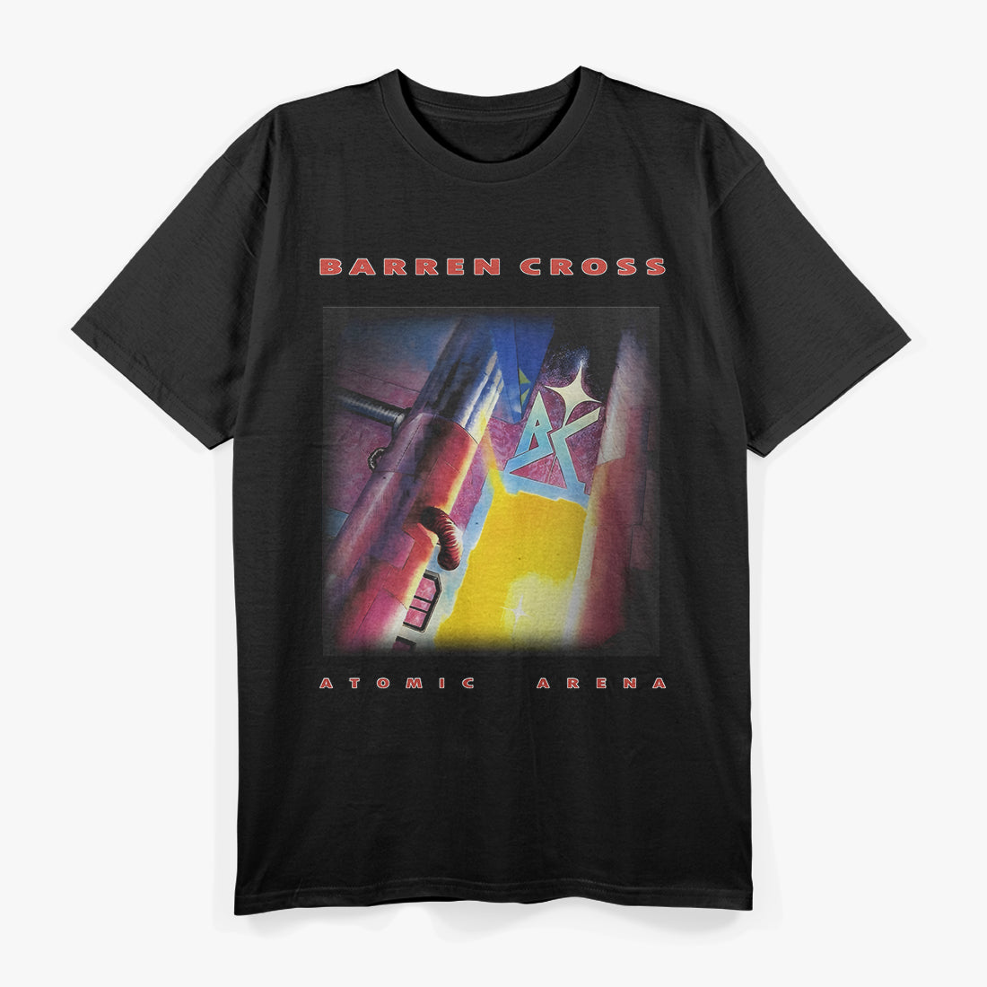 Atomic Arena Glam Metal Retro Album Art Music Graphic RZ T-Shirt