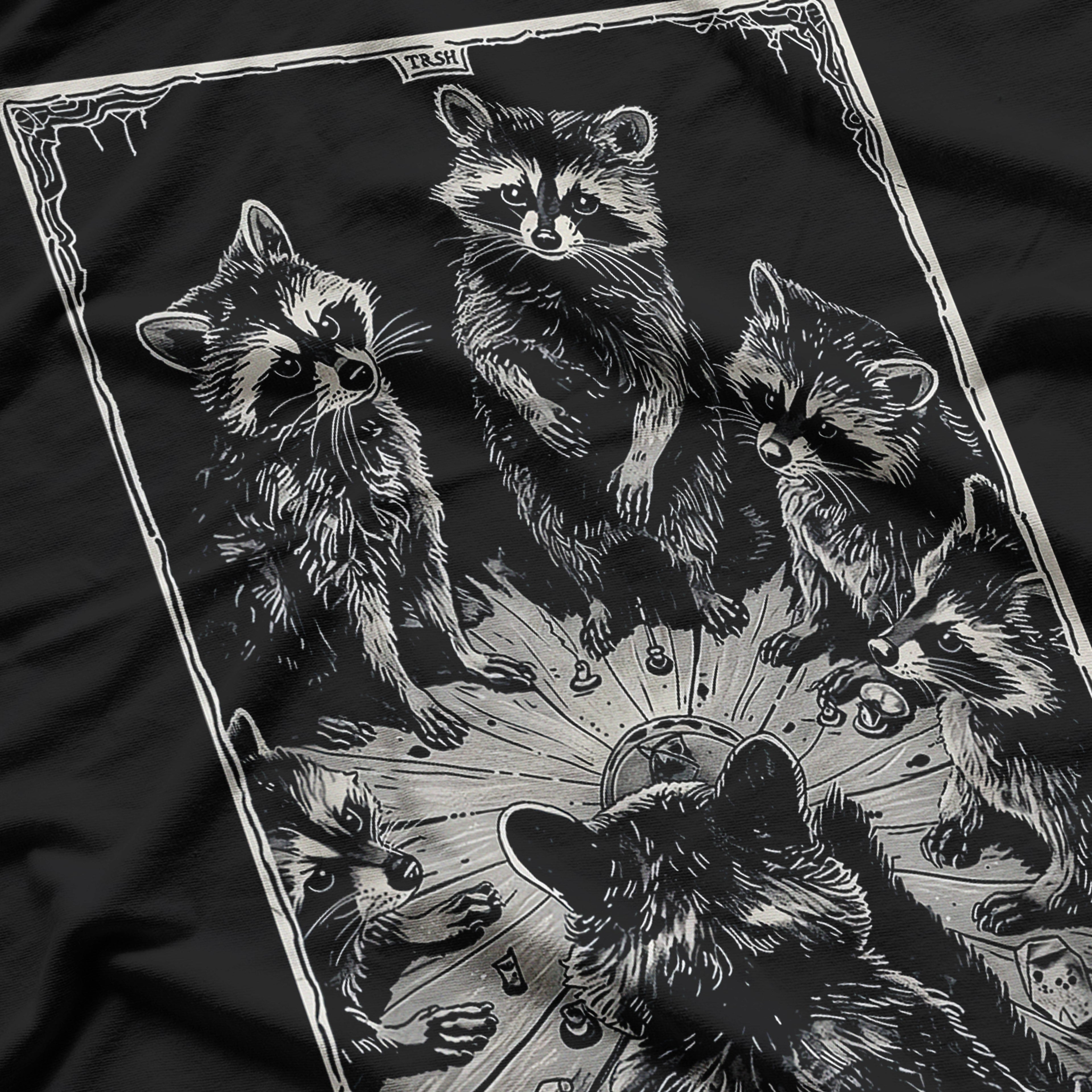 Raccoon Tarot Card Gothic Witchcraft The Trash Cult T-Shirt