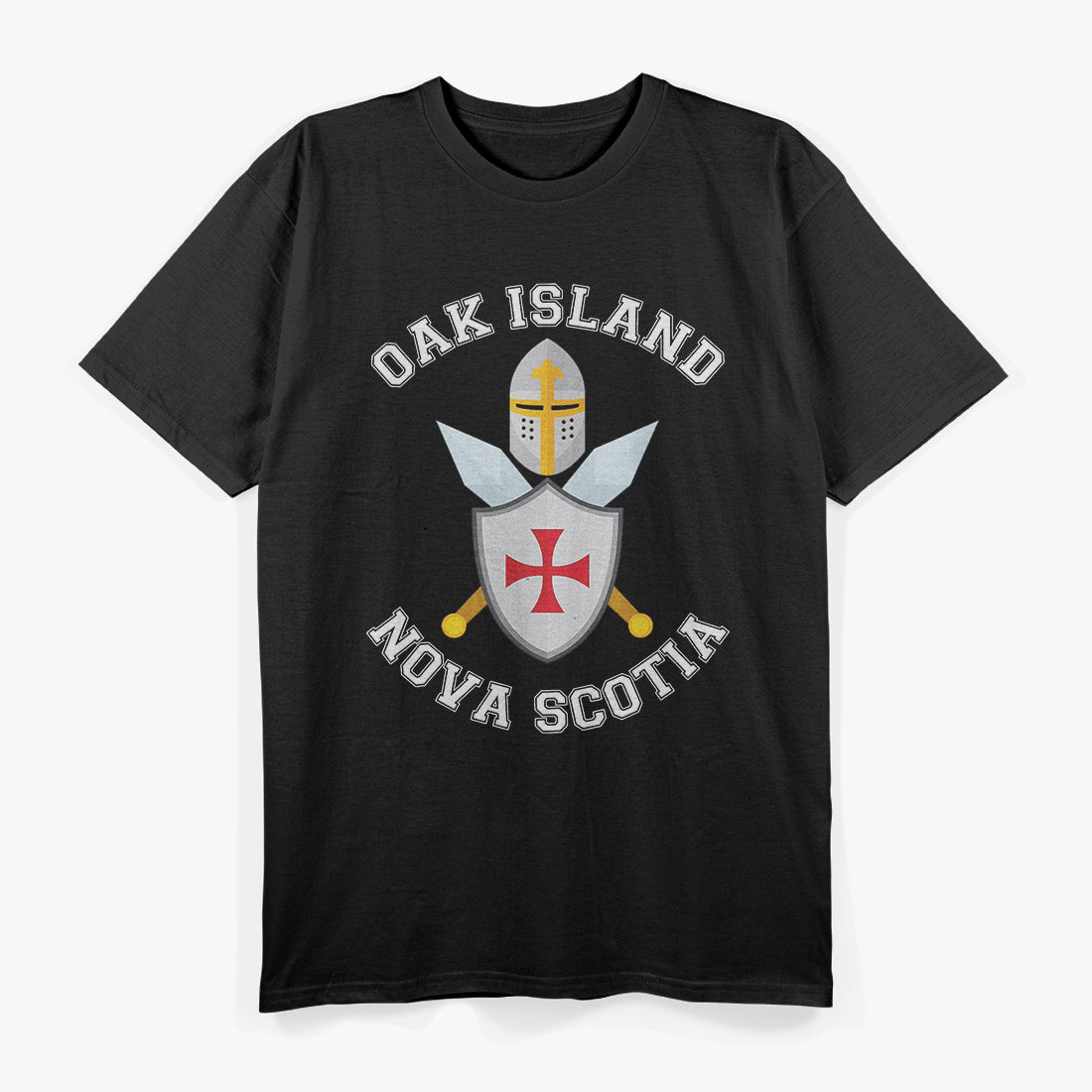 Oak Island Shield Helmet Blades Nova Scotia Treasure Hunter T-Shirt
