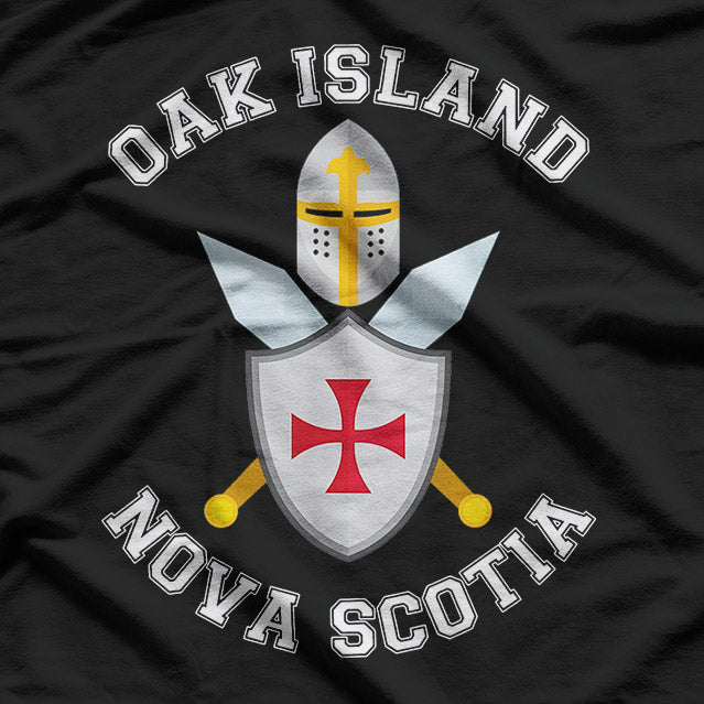 Oak Island Shield Helmet Blades Nova Scotia Treasure Hunter T-Shirt