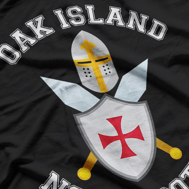 Oak Island Shield Helmet Blades Nova Scotia Treasure Hunter T-Shirt