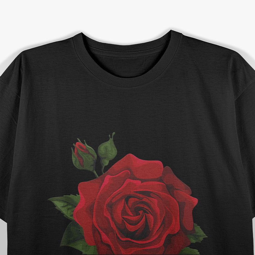 Single Red Rose: Timeless Elegance T-Shirt