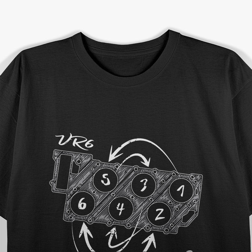 VR6 Turbo Engine – 6 Cylinder Tuning Mechanic Diagram Love T-Shirt