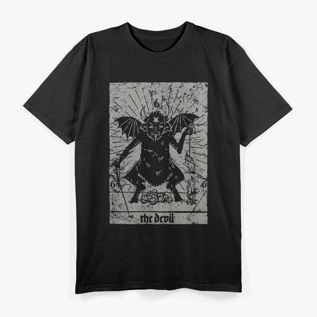 Vintage Occult Baphomet - Tarot Card Satanics Horror T-Shirt