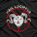 Hail Lucipurr – Funny Satanic Cat Pun Design T-Shirt