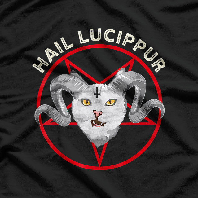 Hail Lucipurr – Funny Satanic Cat Pun Design T-Shirt