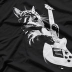 Rock Cat Playing - Funny Animal Musician T-Shirt