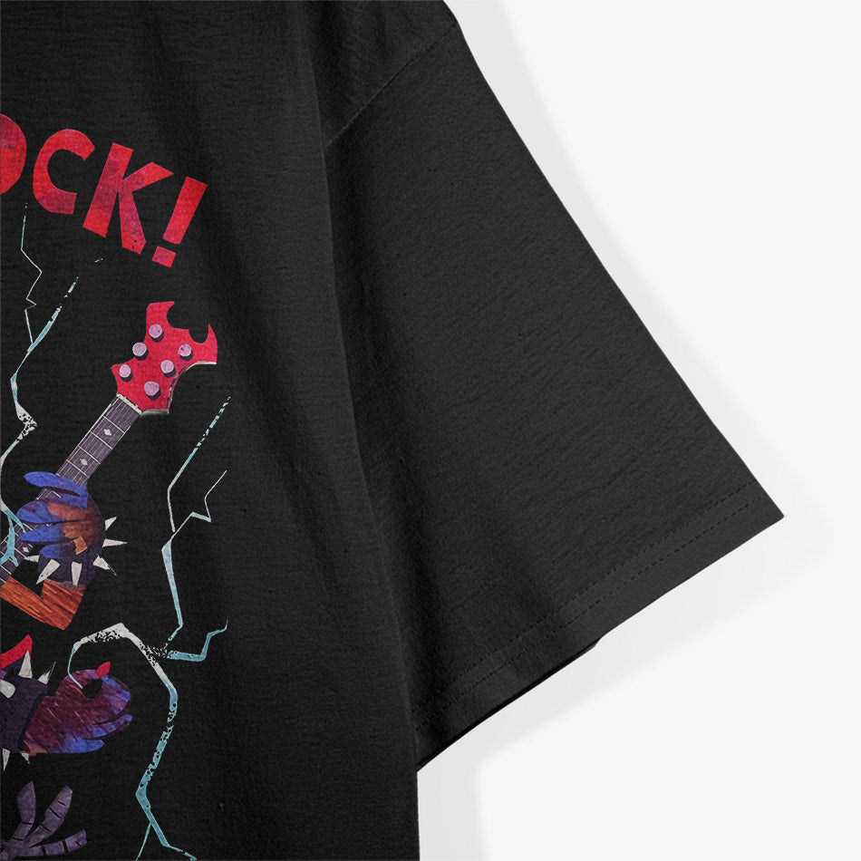 Rock Rooster Chicken - Playing Heavy Metal Guitar Funny T-Shirt