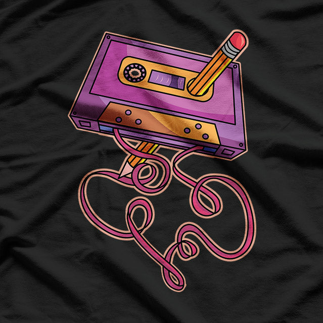80s Cassette Pencil: Retro Vibes T-Shirt