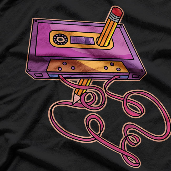 80s Cassette Pencil: Retro Vibes T-Shirt
