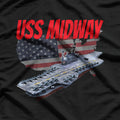 Aircraft Carrier USA Flag Naval Pride T-Shirt