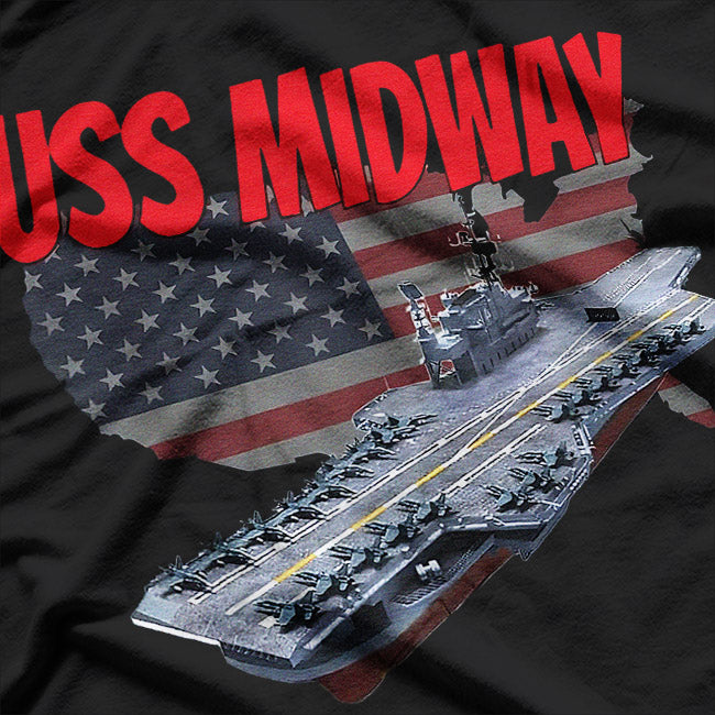 Aircraft Carrier USA Flag Naval Pride T-Shirt