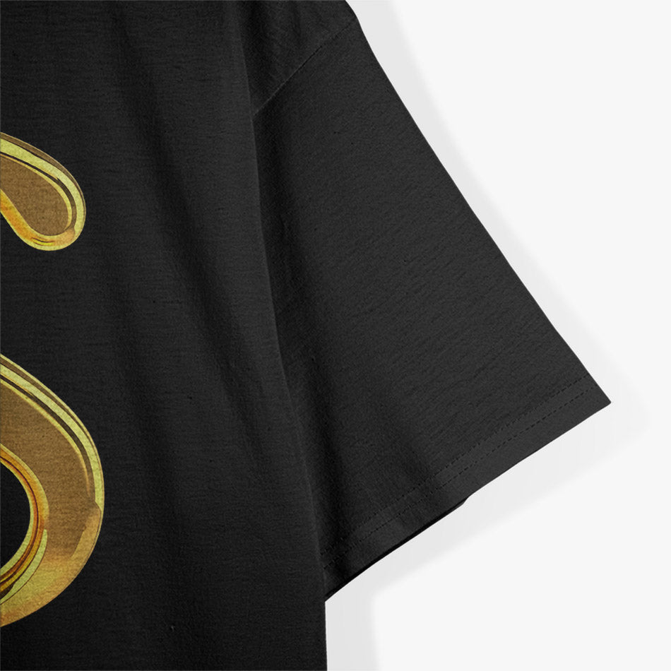 Metallic Gold Money Sign: Dollar Bills & Hustle T-Shirt