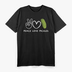 Peace, Love, Pickles – A Fun & Flavorful Vibe T-Shirt