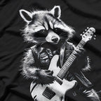 Rock Raccoon Playing Guitar - Funny Music Lover T-Shirt