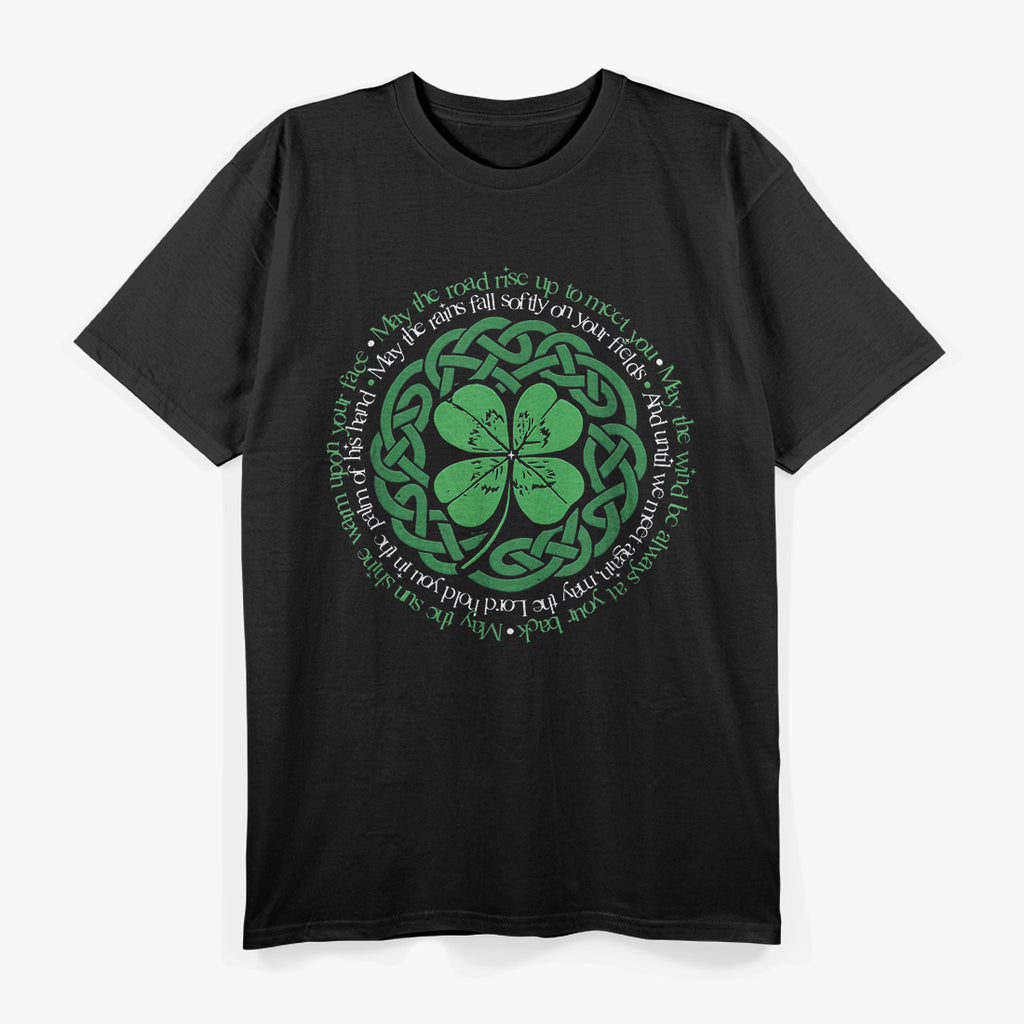Irish Blessing: Celtic Knot & 4-Leaf Clover T-Shirt
