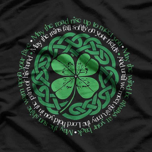 Irish Blessing: Celtic Knot & 4-Leaf Clover T-Shirt