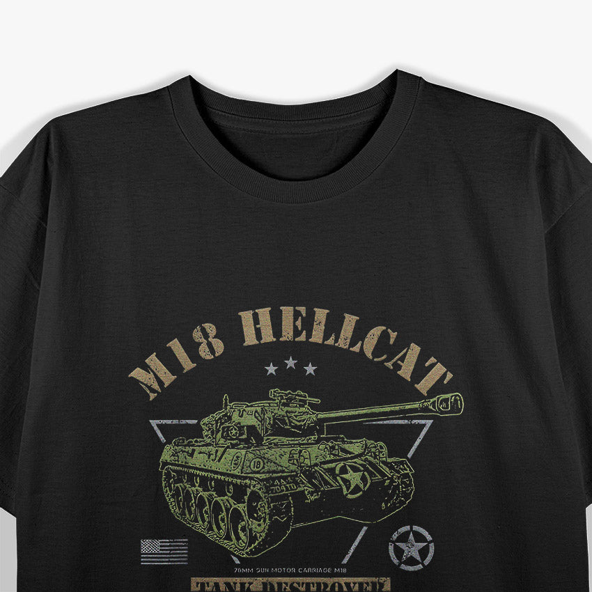 M18 Hellcat – WWII Tank Destroyer Military Veteran T-Shirt