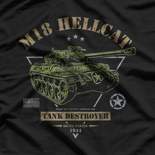 M18 Hellcat – WWII Tank Destroyer Military Veteran T-Shirt