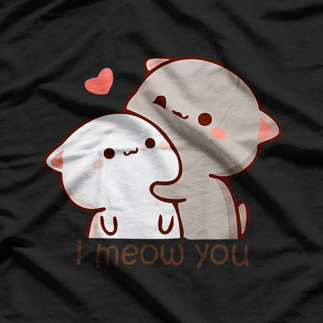 Peach and Goma Mochi Cat - I Meow You T-Shirt