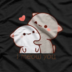 Peach and Goma Mochi Cat - I Meow You T-Shirt