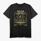 Never Underestimate a Woman with Courage and a Belgian Malinois T-Shirt