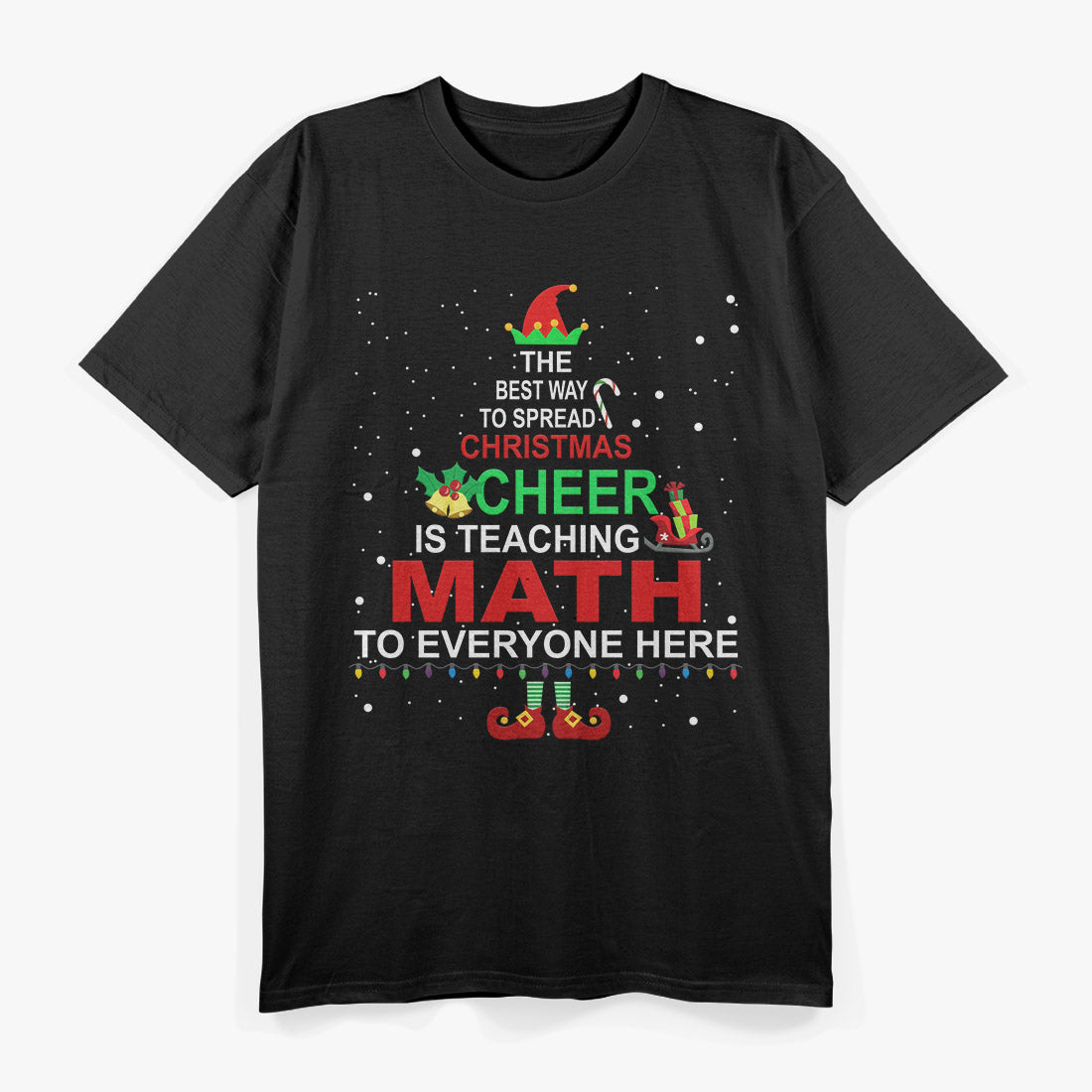 Math Teacher Christmas, Elf Christmas Cheer T-Shirt