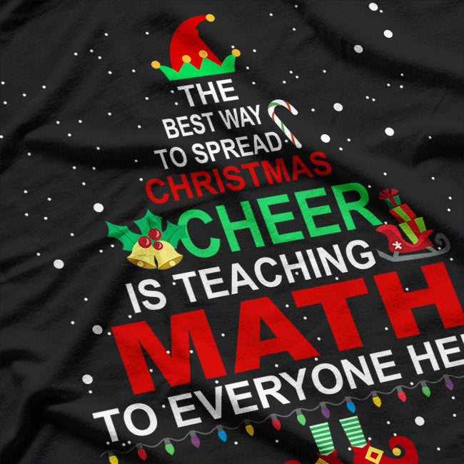 Math Teacher Christmas, Elf Christmas Cheer T-Shirt