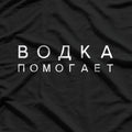 ВОДКА ПОМОГАЕТ: Funny Russian Language T-Shirt