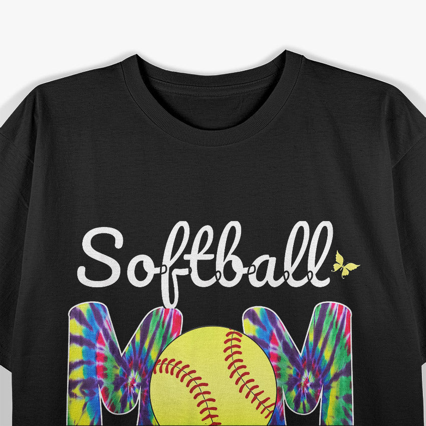 Tie-Dye Softball Mom - Mother’s Day Fun T-Shirt