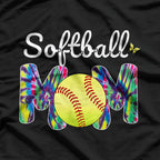Tie-Dye Softball Mom - Mother’s Day Fun T-Shirt