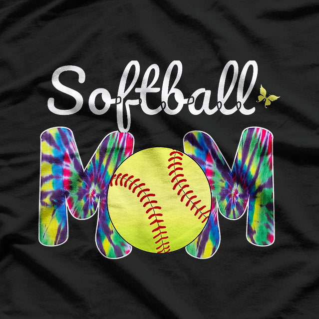 Tie-Dye Softball Mom - Mother’s Day Fun T-Shirt