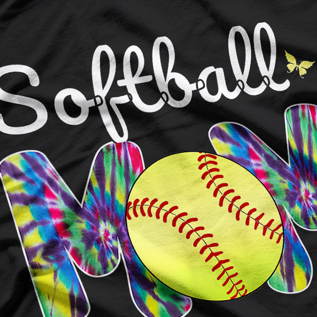 Tie-Dye Softball Mom - Mother’s Day Fun T-Shirt