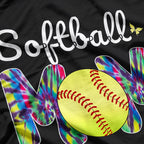 Tie-Dye Softball Mom - Mother’s Day Fun T-Shirt