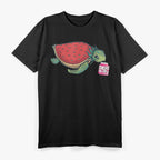 Turtle Drinking Strawberry Milkshake T-Shirt